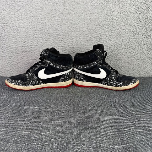 Nike Dunk Sky High Womens 10 Black Polka Dot Hidden Wedge Sneakers 705148-001 - Picture 6 of 9